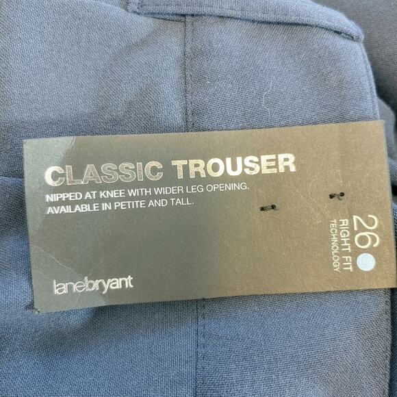 Lane Bryant Navy Blue Career Office Capsule Wardrobe Classic Trouser Sz 26P - Picture 7 of 10